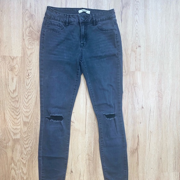 Black Refuge Mid Rise Distressed Skinny Jean - Picture 2 of 9